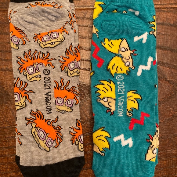 Sponge Bob Square Pants Socks, Ren & Stimpy, Cat Dog Rugrats Hey Arnold Socks - Picture 6 of 12